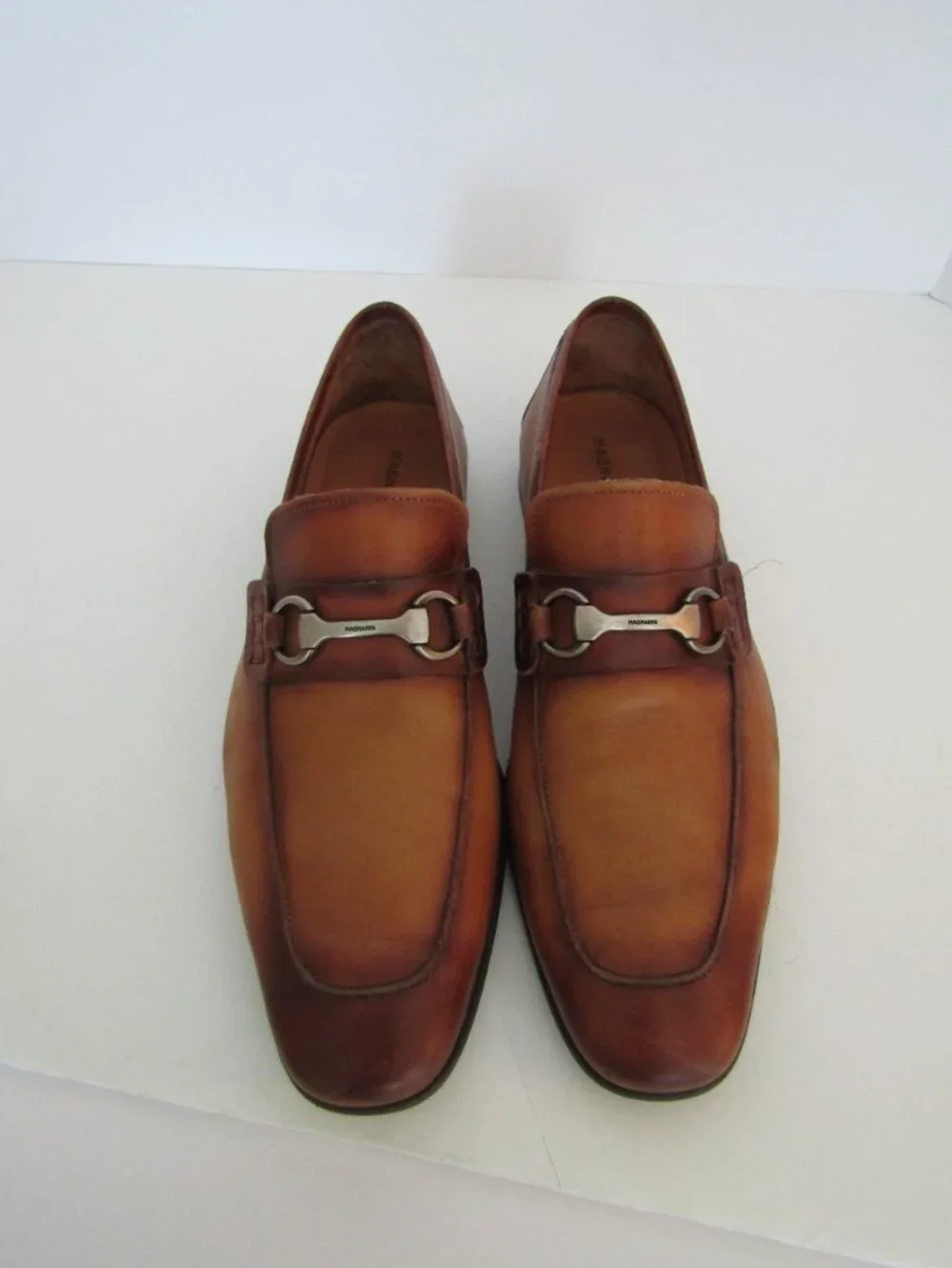 Magnanni Rafa II Bit Mens Loafer Size 11.5 in Brown Cognac Cuero Leather, EUC